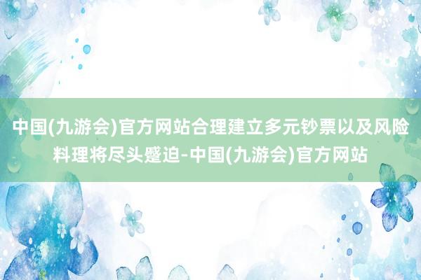 中国(九游会)官方网站合理建立多元钞票以及风险料理将尽头蹙迫-中国(九游会)官方网站