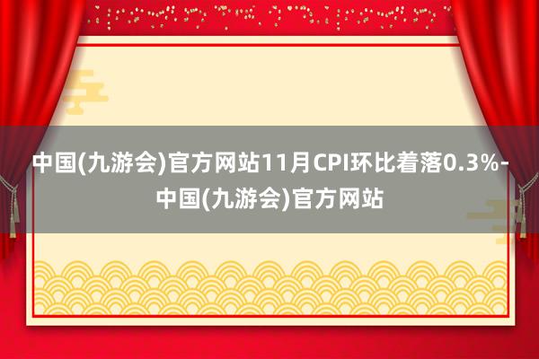 中国(九游会)官方网站11月CPI环比着落0.3%-中国(九游会)官方网站